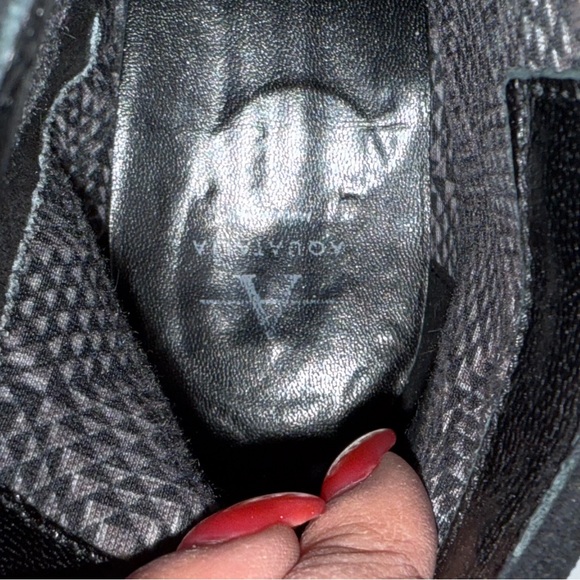 AQUATALIA SHOES ANKLE BOOTS BOOTIES BLACK LEATHER SUEDE SIDE ZIP ITALY SIZE 7 - Picture 11 of 13